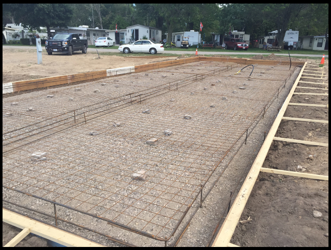 floating slab being constructied